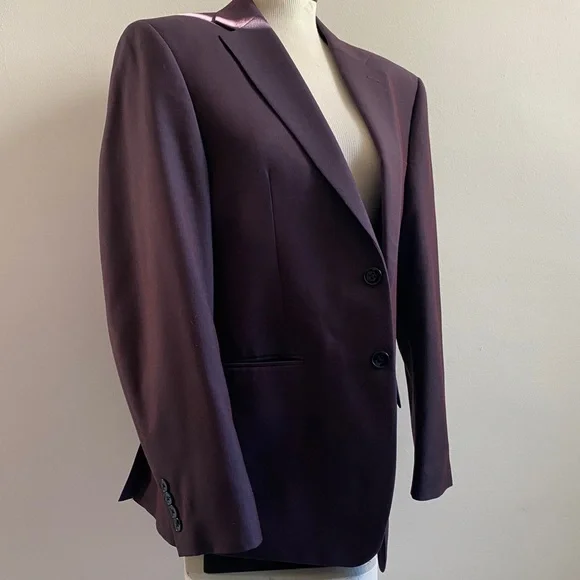 Calvin Klein suit blazer eggplant / Aubergine - Picture 2 of 14